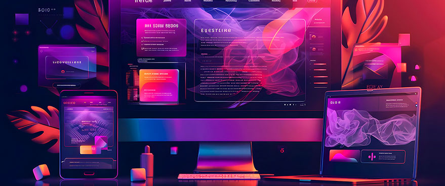 Interface moderna representando tecnologia digital e design de sites