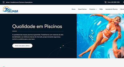 Print do site JELMAR desenvolvido pela Elemento Digital, mostrando design responsivo e layout moderno do projeto.