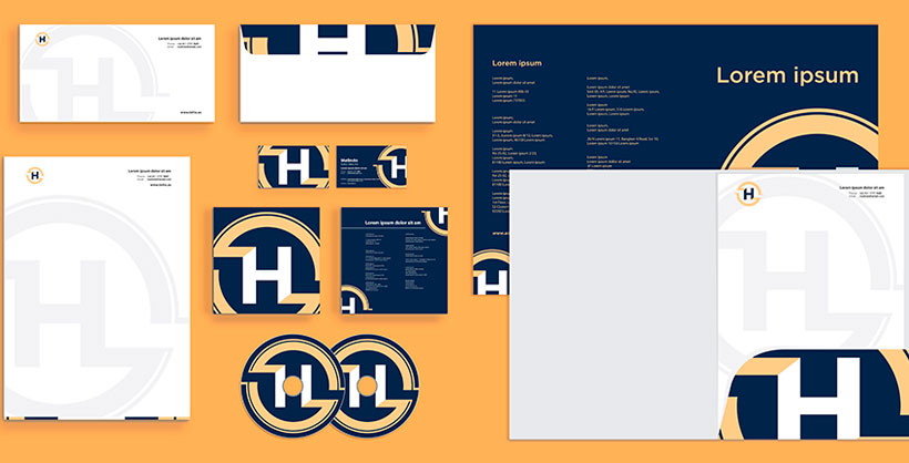 Materiais de papelaria corporativa e identidade visual para reforço de branding