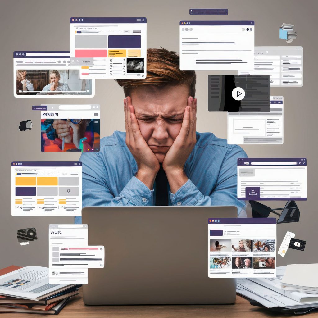 Empresário frustrado com erros de SEO no site da empresa