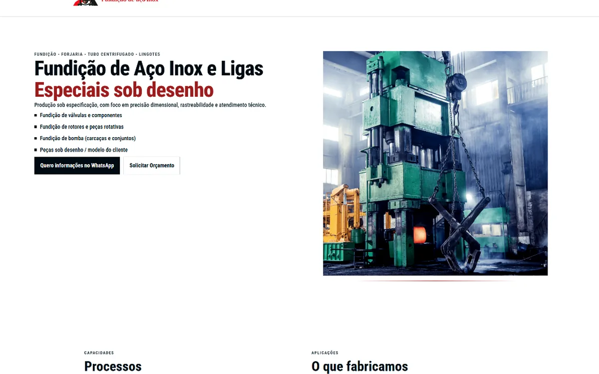 Projeto Aluclamec - site industrial com conteúdo técnico e performance