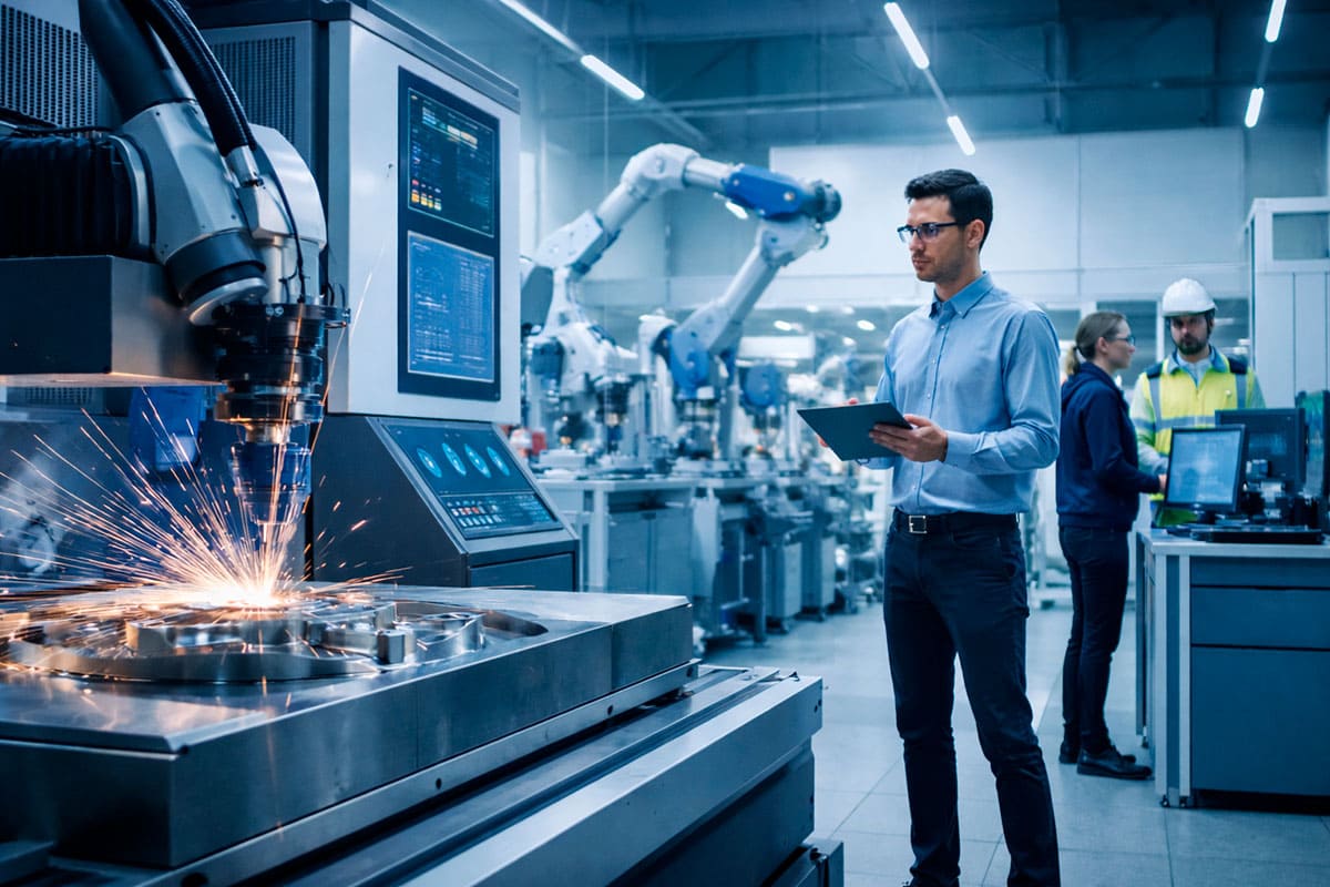 Ambiente industrial moderno representando empresas que precisam de um site profissional com autoridade técnica