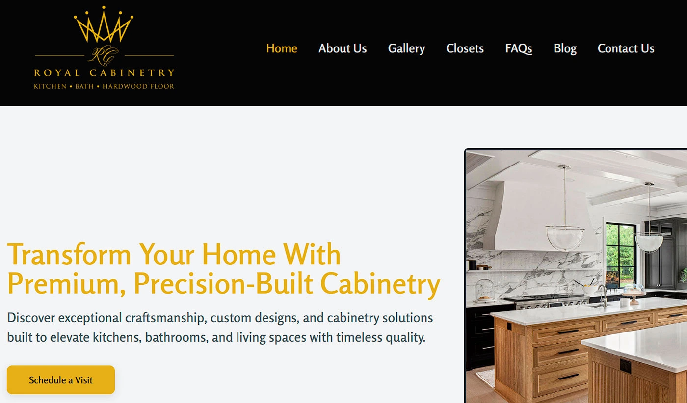 Projeto Royal Cabinetry desenvolvido pela Elemento Digital