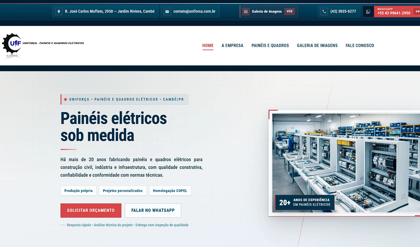 Projeto Uniforça desenvolvido pela Elemento Digital