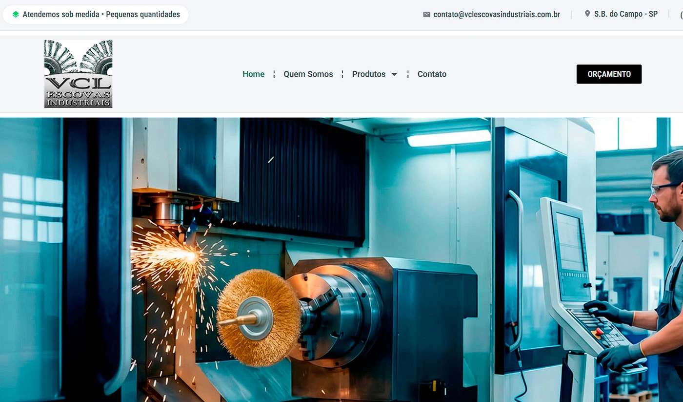 Projeto VCL Escovas Industriais desenvolvido pela Elemento Digital