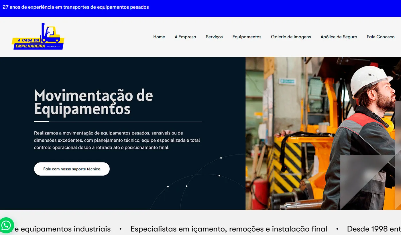 Projeto A Casa da Empilhadeira desenvolvido pela Elemento Digital