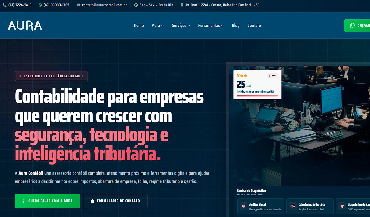 Projeto aura desenvolvido pela Elemento Digital